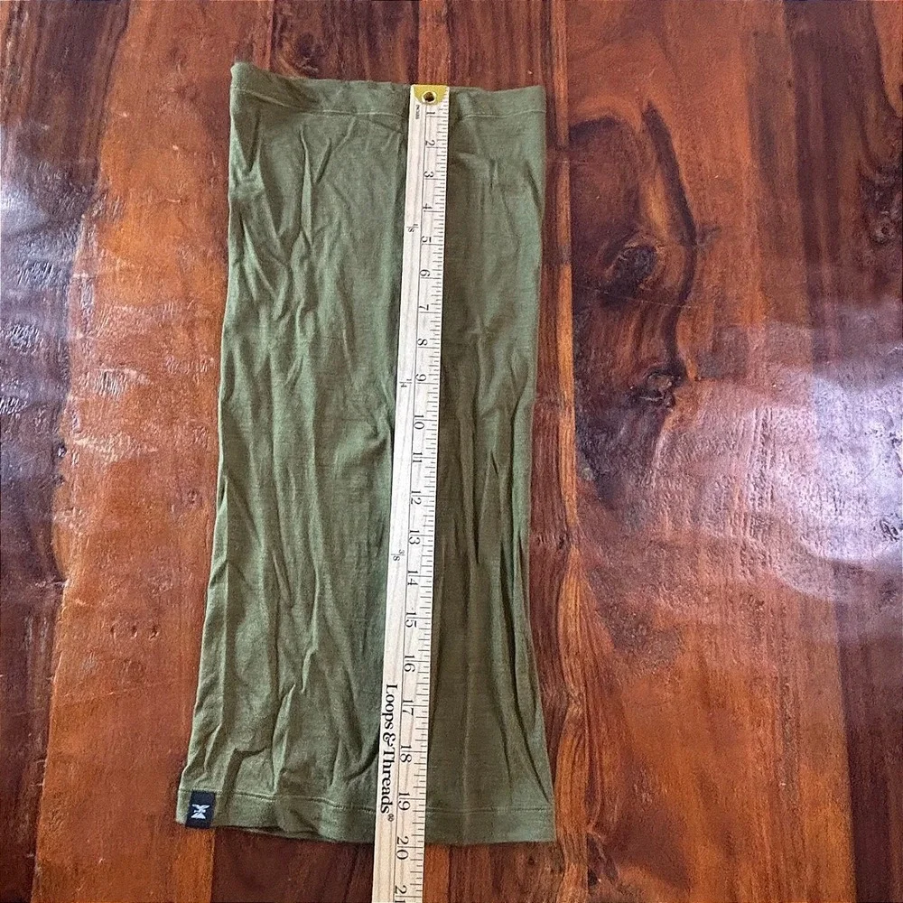Simond Merino Wool Neck Gaiter Olive Green Cold Weather Hiking Climbing